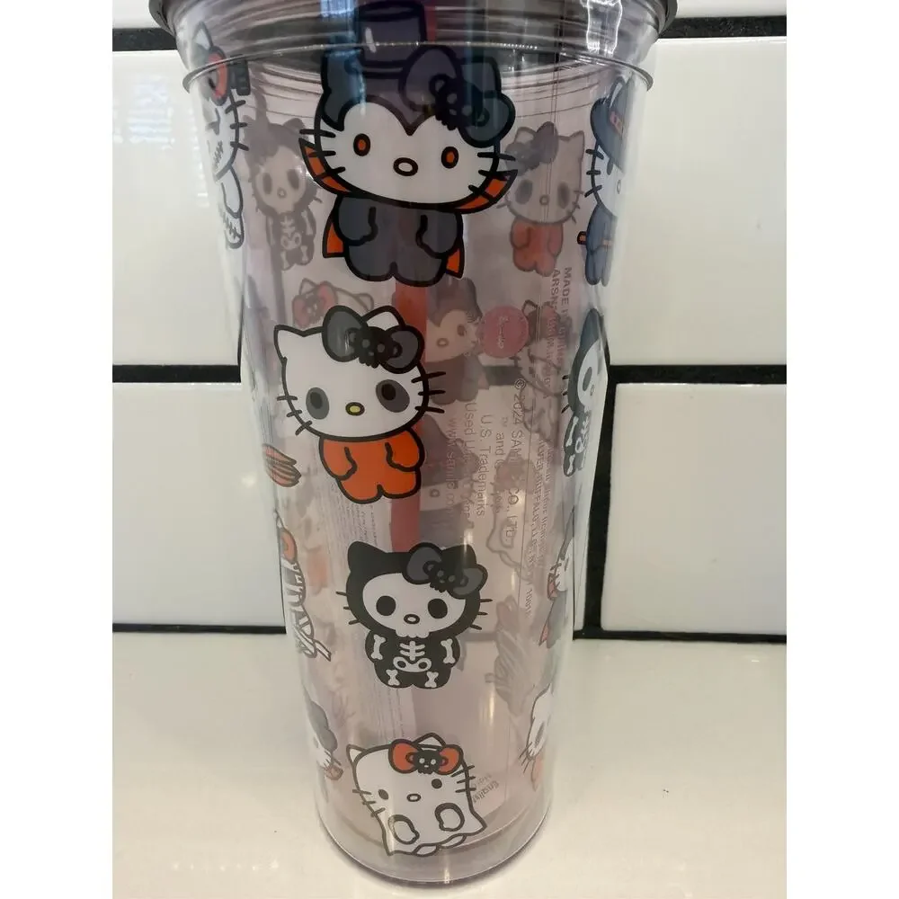 Hello Kitty Halloween Double Insulated‎ Tumbler 22 Oz with Lid & Straw NEW! 🎃